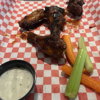 The Tipsy Taps and Grill - Half eaten strawberry saracha wings. - Brewpubs Near Me - Tempe, Arizona