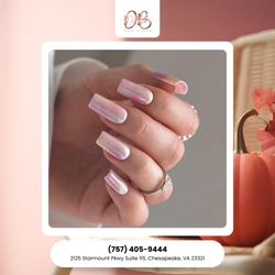 DB Nail Studio - Metallic pearl nails that glow with soft elegance. A timeless, radiant touch for your Thanksgiving look. Schedule your appointment today