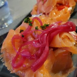 Salmon bagel.