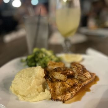 Pond  - Grilled Salmon, mashed potatoes, broccoli - New American Near Me - Warner Robins, Georgia