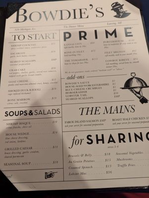 Menu photo 2 Bowdie's Chophouse - Lansing Lansing, MI Menu photo 2 Bowdie's Chophouse - Lansing Lansing, MI