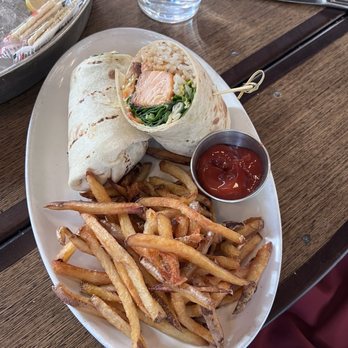 William Jeffrey's Tavern - Teriyaki salmon wrap - American Near Me - Arlington, Virginia William Jeffrey's Tavern - Teriyaki salmon wrap - American Near Me - Arlington, Virginia