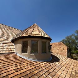 Icon Roofing - Dormer on roof and flashing. Cedar Shake tile roof in Gilbert, AZ