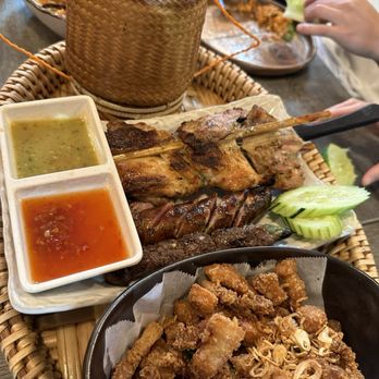 Nok’s Kitchen - BBQ mix plate and crispy pork belly - Laotian Near Me - Westminster, California Nok’s Kitchen - BBQ mix plate and crispy pork belly - Laotian Near Me - Westminster, California