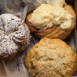 (L to R) Kouign-amann, Cinnamon Roll, & Irish Soda Scone (L to R) Kouign-amann, Cinnamon Roll, & Irish Soda Scone
