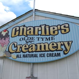 a sign for charlie's olde tyme creamery a sign for charlie's olde tyme creamery