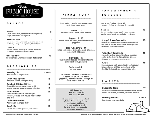 Menu photo 6 Gard Public House Royal City, WA Menu photo 6 Gard Public House Royal City, WA