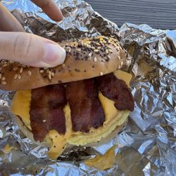 The King's Bistro - Bacon egg and cheese on everything bagel