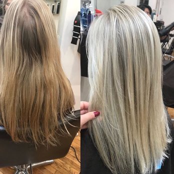 Davida Salon - Full balayage highlights, root shadow and Olaplex, cut and style by Maria at Davida Salon. - Hair Extensions Near Me - New York, New York