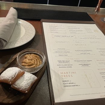 Maple & Ash - Beignets with the espresso mousse.  Soooo good. - Steakhouses Near Me - Scottsdale, Arizona