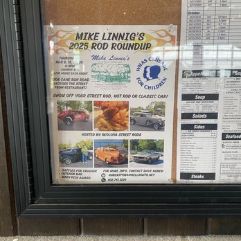Mike Linnig's Restaurant - Bulletin board flyer - Seafood Near Me - Louisville, Kentucky