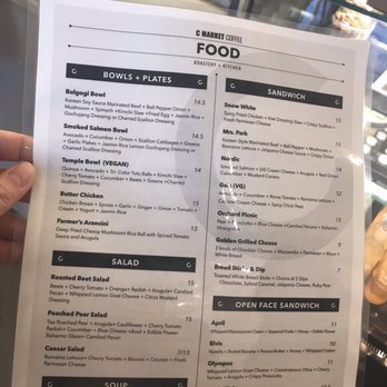 C Market Coffee - Menu March 2019 - Coffee Roasteries Near Me - Coquitlam, British Columbia