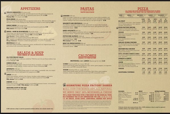 Menu photo 3 Pizza Factory Merced, CA