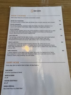 Menu photo 1 Bar Sabai Beaverton, OR