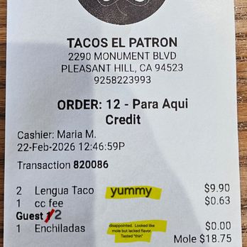 Tacos El Patron - Lengua was cooked to perfection. Skip the mole sauce - Mexican Near Me - Pleasant Hill, California Tacos El Patron - Lengua was cooked to perfection. Skip the mole sauce - Mexican Near Me - Pleasant Hill, California