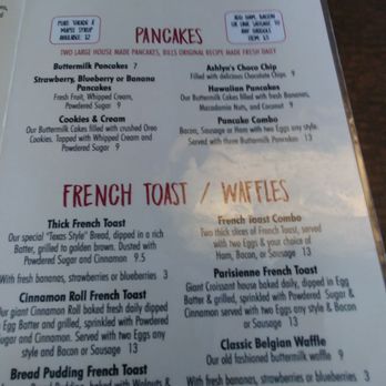 Bill's Cafe - Menu - Breakfast & Brunch Near Me - Fremont, California