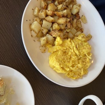 Beach Plum Kitchen - Breakfast potatoes perfectly scrambled eggs. Yum - New American Near Me - Carlsbad, California