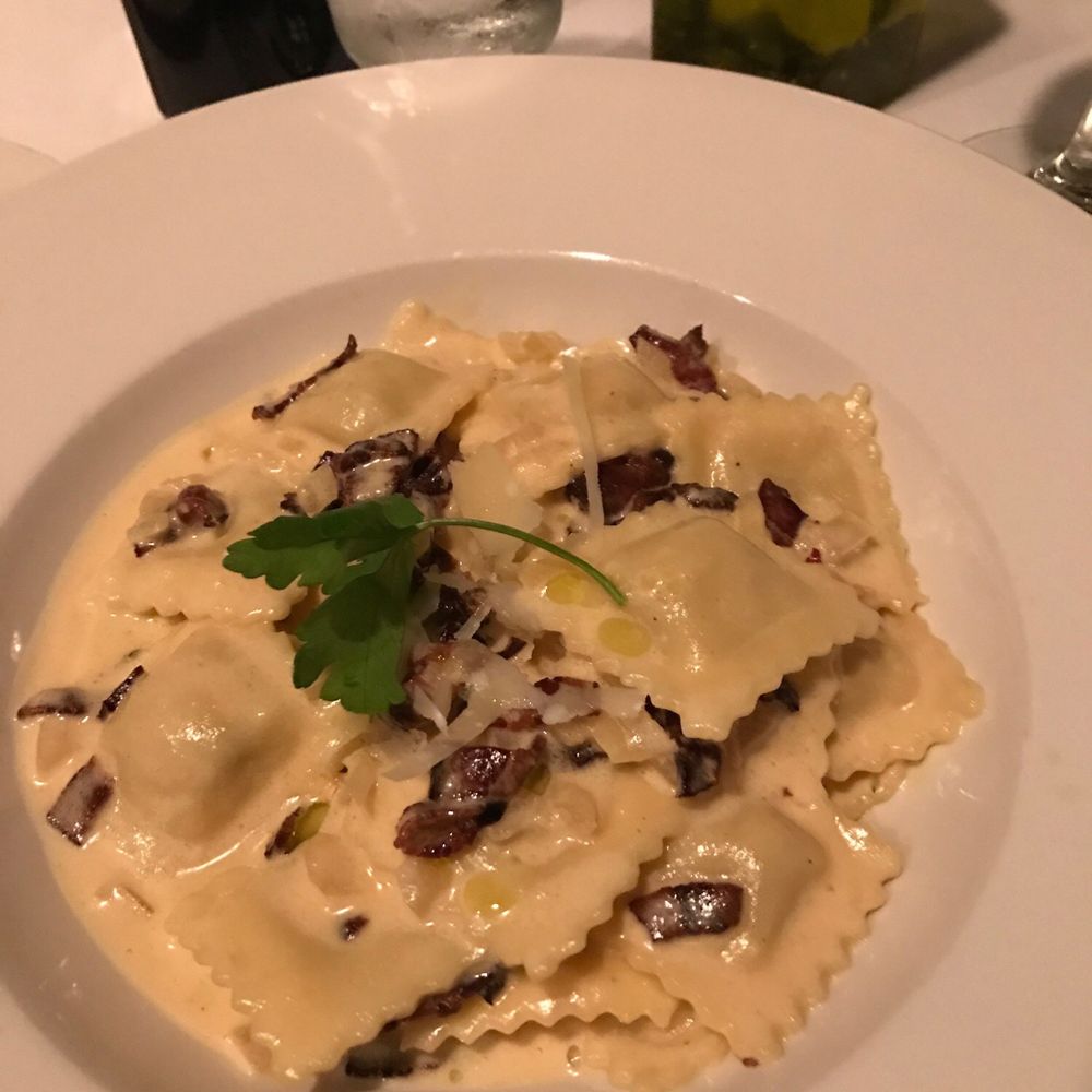 Michael's Back Door Restaurant - Mushroom ravioli with boar bacon - Italian Near Me - Mississauga, Ontario Michael's Back Door Restaurant - Mushroom ravioli with boar bacon - Italian Near Me - Mississauga, Ontario