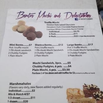 Bentos Mochi and Delectables - Menu - Desserts Near Me Bentos Mochi and Delectables - Menu - Desserts Near Me