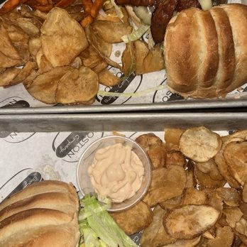 Boston Burger - Hot Mess (bottom) and custom burger (top) - Burgers Near Me - Boston, Massachusetts
