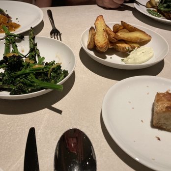 Chambers - Broccolini and potato side dishes - New American Near Me - New York, New York Chambers - Broccolini and potato side dishes - New American Near Me - New York, New York
