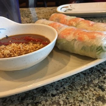Pho Saigon 8 - Fresh spring rolls. Has shrimp, pork and cilantro in it. - Vietnamese Near Me - Las Vegas, Nevada Pho Saigon 8 - Fresh spring rolls. Has shrimp, pork and cilantro in it. - Vietnamese Near Me - Las Vegas, Nevada