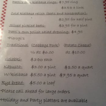 Patti's Pierogis - Menu - American Near Me - Fall River, Massachusetts Patti's Pierogis - Menu - American Near Me - Fall River, Massachusetts