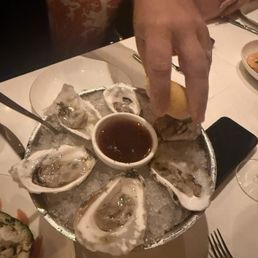 Half dozen blue point oysters Half dozen blue point oysters