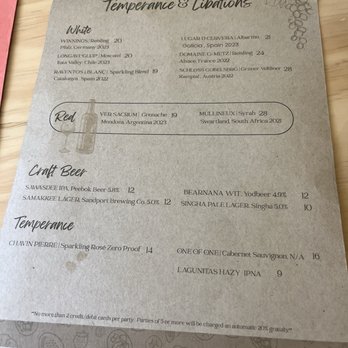 Tanzie's - Drink menu - Salad Near Me - Berkeley, California