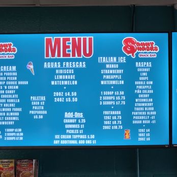 Sammy Snacks - Menu. ASK FOR THE LECHE FLAVOR! You'll love it!! - Candy Stores Near Me - San Antonio, Texas
