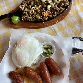 Tapsilog Bistro - Pork sisig (spicy) and longganisa - Filipino Near Me - Campbell, California Tapsilog Bistro - Pork sisig (spicy) and longganisa - Filipino Near Me - Campbell, California