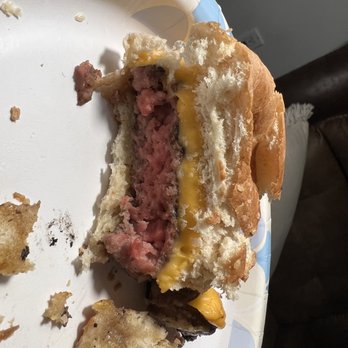 Nonna Delia's - Raw burger. I asked for medium. - Pizza Near Me - College Point, New York