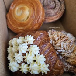 Banana Cake croissant, Kouign Amann, morning bun & almond croissant