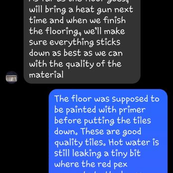 Repairs With Care - You can't use a heat gun on this tile. They'd know that if they read the instructions. - General Contractors Near Me Repairs With Care - You can't use a heat gun on this tile. They'd know that if they read the instructions. - General Contractors Near Me