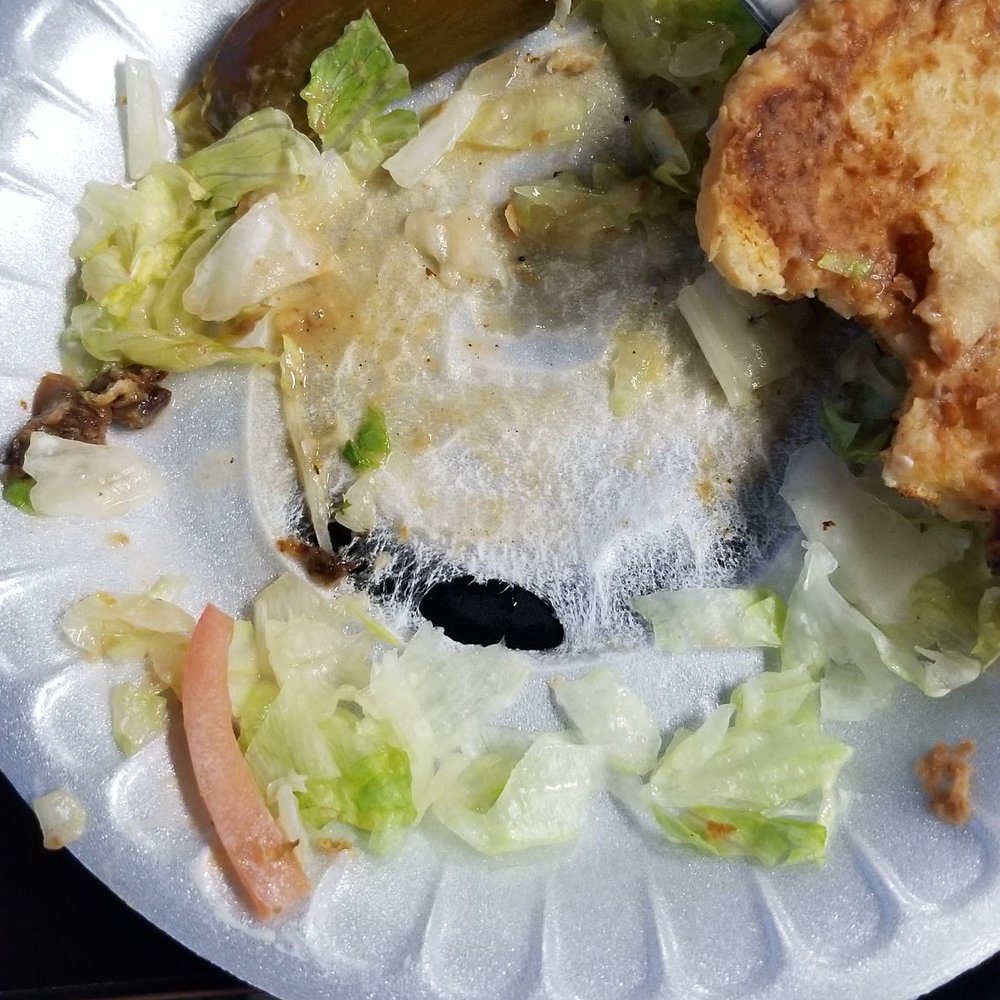 Burned foam plate