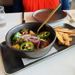 Ceviche and chips and dips Ceviche and chips and dips