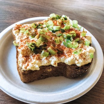 Uncharted Tea - Deviled egg toast on 5-grain bread - Cafes Near Me - Portland, Maine