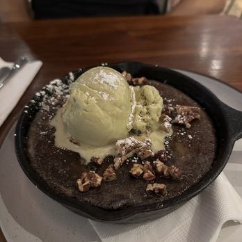 Miriam - Date cake with pistachio ice cream - Mediterranean Near Me - New York, New York Miriam - Date cake with pistachio ice cream - Mediterranean Near Me - New York, New York
