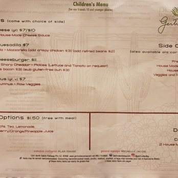 Gertrude's - January 2022 Children's menu. - New American Near Me - Phoenix, Arizona Gertrude's - January 2022 Children's menu. - New American Near Me - Phoenix, Arizona