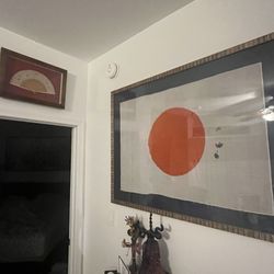 Wall Street Gallery - Japanese flag and fan framed
