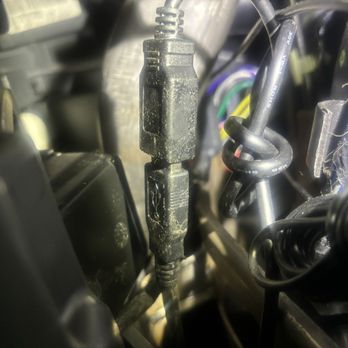 Stereo City Pros - Better photo of apple car play connection with electric goop on connectors - Electronics Near Me - Carmichael, California