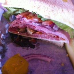 Really good cold Italian sandwich! Half gone. Half to go. Really good cold Italian sandwich! Half gone. Half to go.