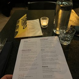 Dinner menu