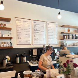 a woman working at the counter