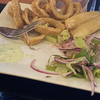 Acuario - Calamar a La Parilla (I think.... It's calamari) - Peruvian Near Me - Stamford, Connecticut Acuario - Calamar a La Parilla (I think.... It's calamari) - Peruvian Near Me - Stamford, Connecticut
