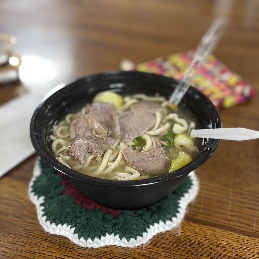 Lan City Handpulled Noodle - N1 with sliced beef & handpulled noodles.. heaven in a bowl. (please don't mind the crocheted pot holders ) - Noodles Near Me - Ypsilanti, Michigan Lan City Handpulled Noodle - N1 with sliced beef & handpulled noodles.. heaven in a bowl. (please don't mind the crocheted pot holders ) - Noodles Near Me - Ypsilanti, Michigan