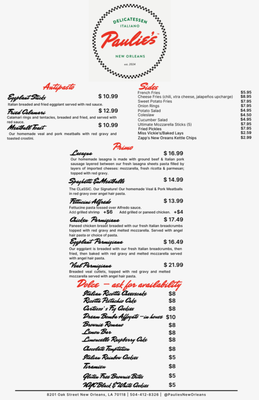 Menu photo 5 Paulie's New Orleans, LA