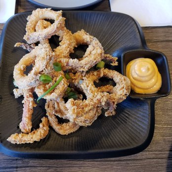 Qsina 8 - Fried Calamari. Would've been more tender with smaller squid but this was still so flavorful and yummy. - Noodles Near Me - Union, New Jersey Qsina 8 - Fried Calamari. Would've been more tender with smaller squid but this was still so flavorful and yummy. - Noodles Near Me - Union, New Jersey