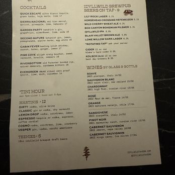 Idyllwild Tavern - Menu - Cocktail Bars Near Me - Burbank, California