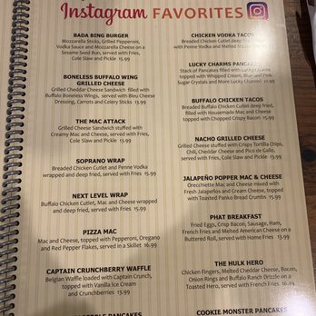 Mt. Kisco Diner - Instagram favorites portion of the menu. - Diners Near Me - Mount Kisco, New York
